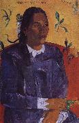 Paul Gauguin Woman holding flowers Spain oil painting artist